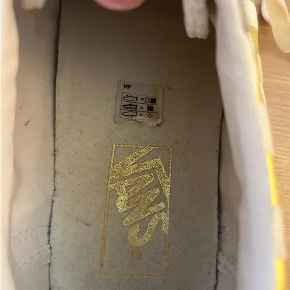 Vans Womens Gold Cream Checkerboard Skate Sneakers Size 9 Suede Canvas Skater - Picture 5 of 7